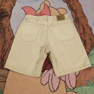 Vintage Premium Wrangler Tan Denim Shorts Relaxed Fit 34x9 Silver Edition